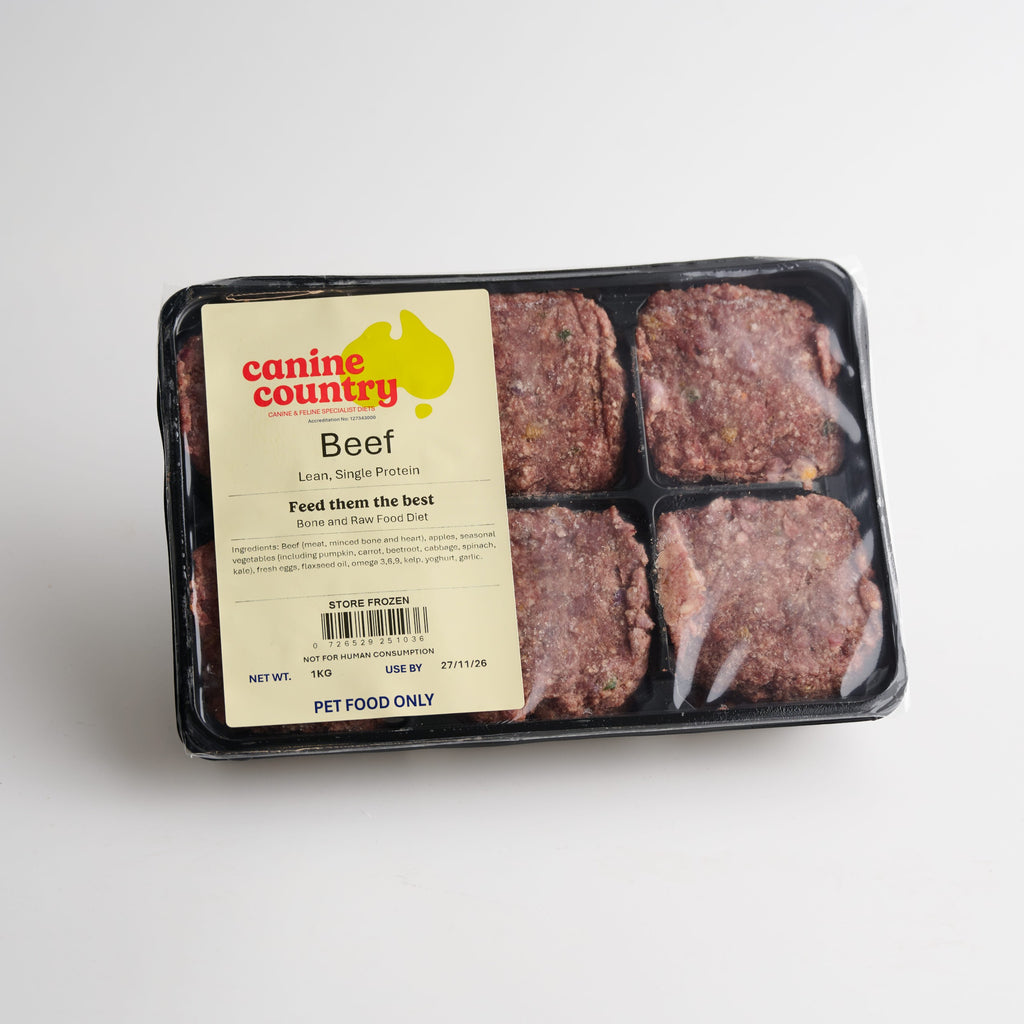 Canine Country Beef Dog Food in Packaging